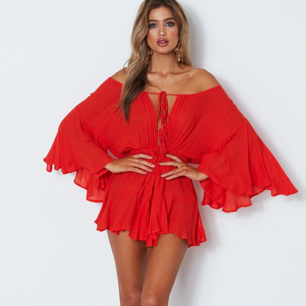 White Fox Boutique 'Summer Dreams' Romper in Red